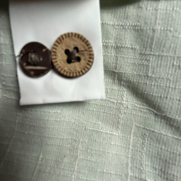 Jamaica Jaxx Mens Green Floral Button-Up Camp Shirt Large 100% Silk Short Sleeve - Picture 5 of 8